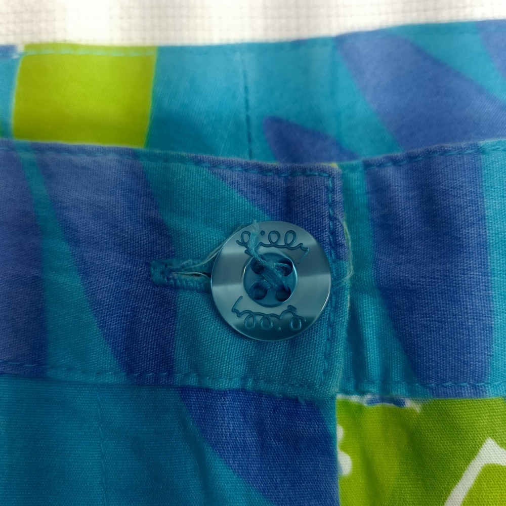 Lilly Pulitzer Negresco Cropped Pants Womens‎ 6 Serenade Frogs Palm Tree Casual - Picture 5 of 6